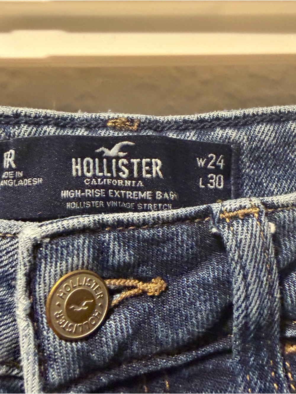 Hollister High Rise Extreme Baggy Jeans Size 24 - Picture 3 of 4